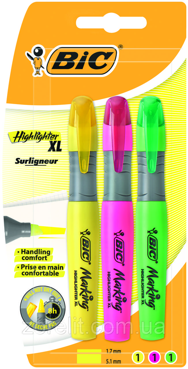Набір текстових маркерів Bic брайт лайнер XL