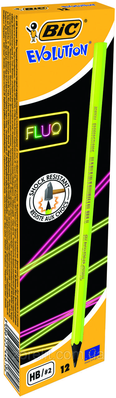 Олівці BIC Evolution Fluo графітові, фото 1