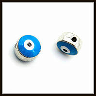 Метал. намистина "очі Хамса" срібло (d 0,7; h 0,7 см) 1 шт