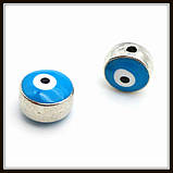 Метал. намистина "очі Хамса" срібло (d 0,7; h 0,7 см) 1 шт, фото 2