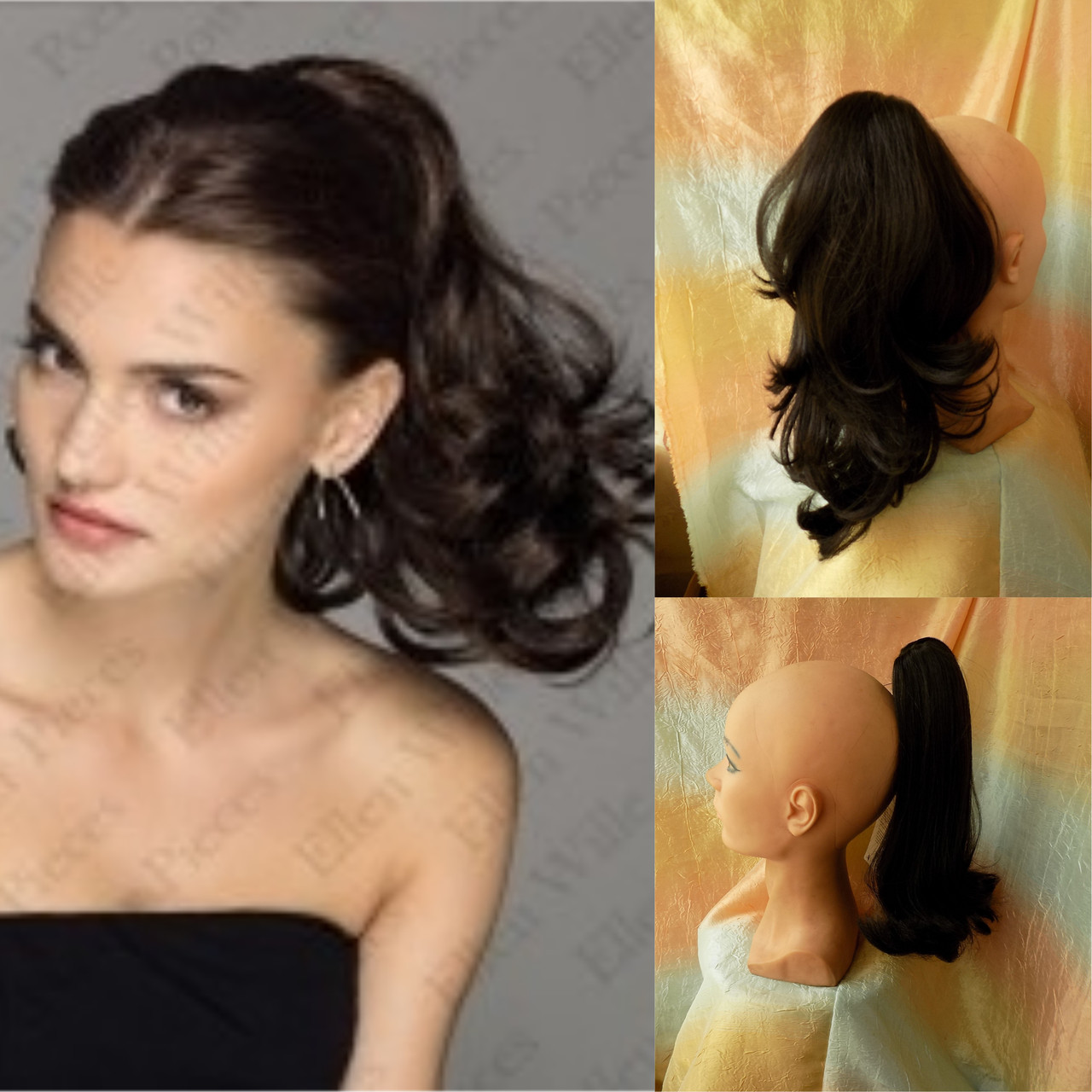 Хвіст двухсторонній волнистий на крабі шоколадний 3746-6, фото 1