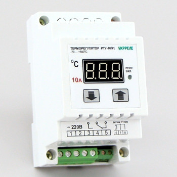 Терморегулятор високотемпературний цифрової на DIN-рейку (-70°...+500°, реле 10А) РТУ-10-Д-Pt