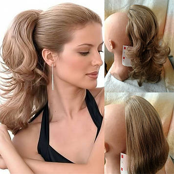 Хвіст шиньйон двосторонній на крабі попелясто-русявий Т95- 12ТТ26