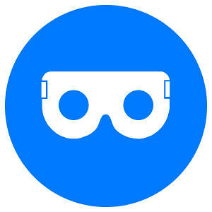 Знак Працювати в захисних окулярах! d-150 с-к плiвка