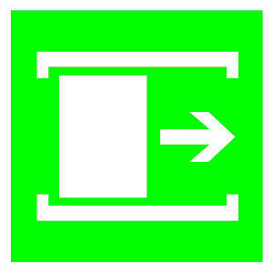 Знак Для відкривання зрушити 150х150 с-к плiвка