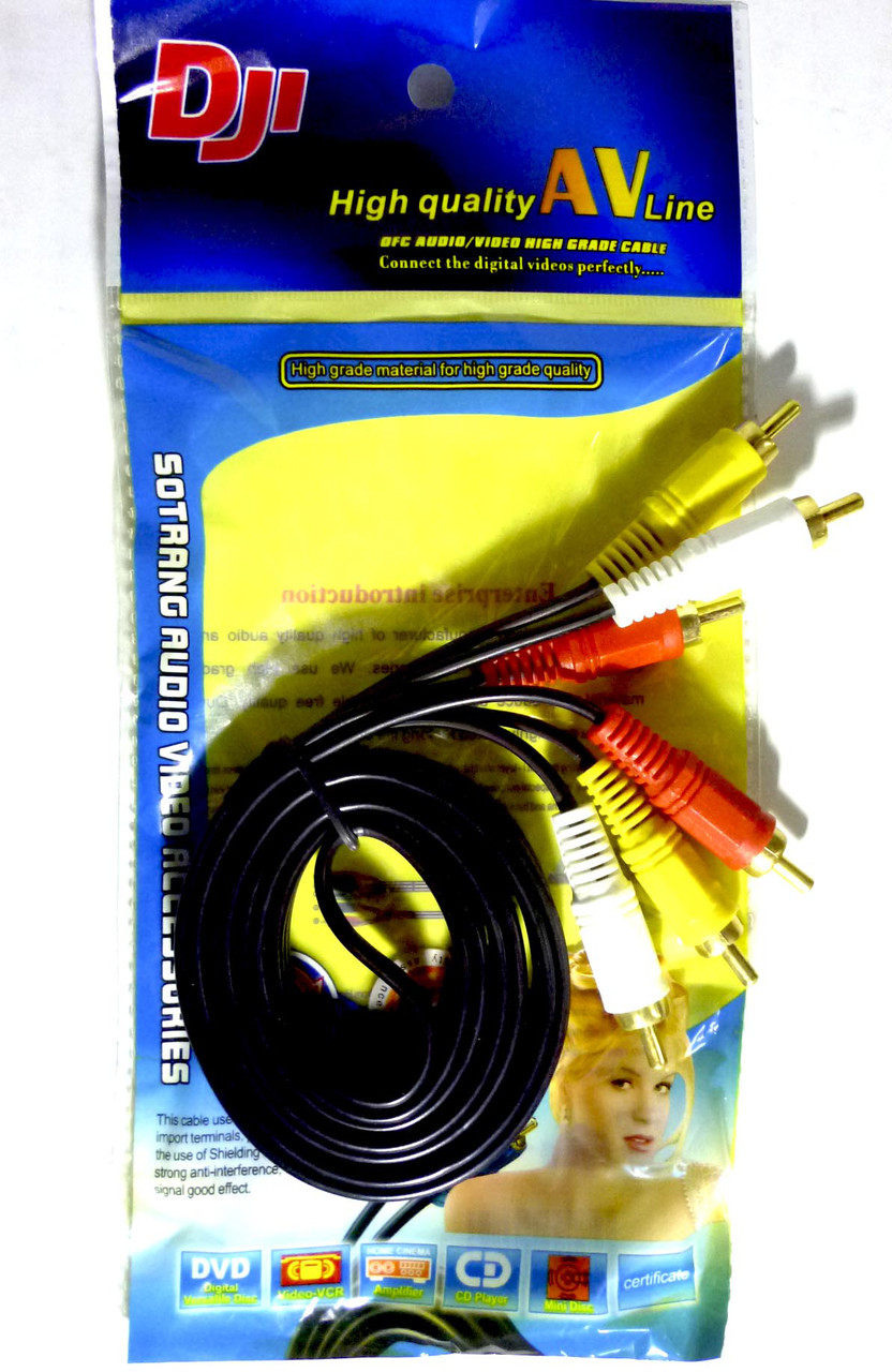 Шнур 3 RCA-3 RCA DJI, фото 1