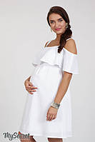 Белый хлопковый сарафан для беременных и кормящих RINA SF-28.033, размер 44
