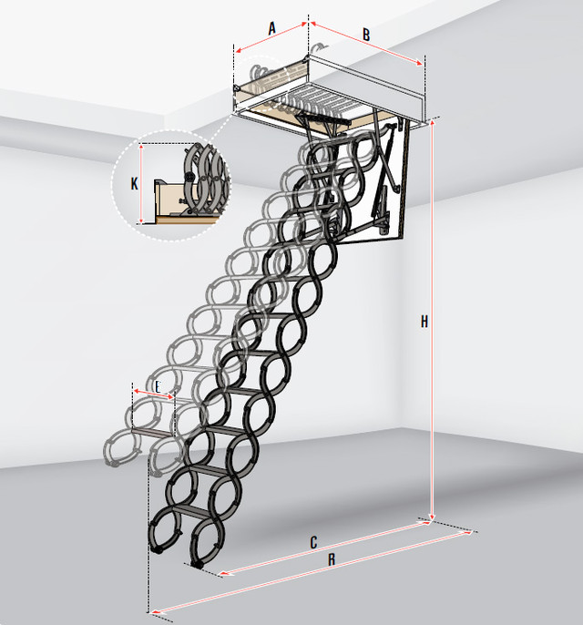 металеві сходи на горище fakro-nozycowe-lst
