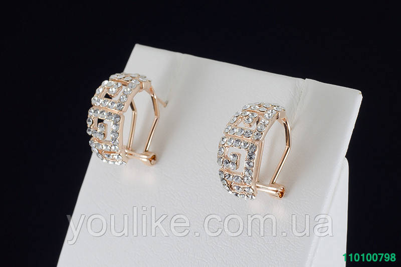 Богатые серьги с кристаллами Swarovski, покрытые слоями золота 0798 - фото 3 - id-p52701346