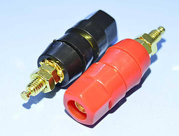 Гніздо Banan монтажне, пластик, Gold, d15мм, чорне+червоне 1-0277