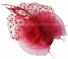 Вуалетка "Ніжність" бордова, фото 2