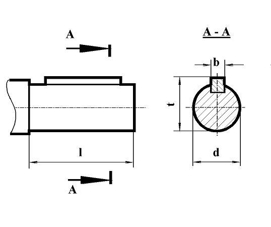 Размеры цилиндрических концов входных и выходных валов редуктора РЦД