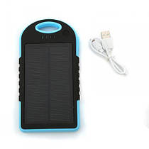 Портативний зарядний пристрій від сонячної батареї 5000 мА (блакитний)