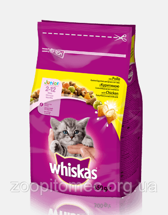 Сухий корм для кошенят Whiskas Віскас з куркою, 350 г