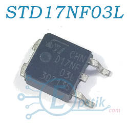 STD17NF03L, MOSFET транзистор N канал, 30В, 17А, TO252