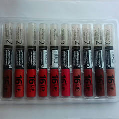 Блиск для губ Dermacol 16 h LIP COLOUR 2in1 lip magnet create exclusive beauty lips 10шт/уп, фото 4