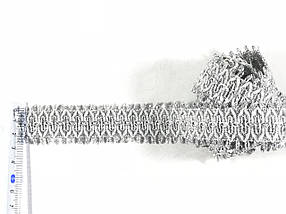 Стрічка люрекс кольору срібло 28 мм