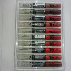 Блиск для губ Dermacol 16 h LIP COLOUR 2in1 lip magnet create exclusive beauty lips 10шт/уп, фото 3