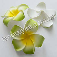 Гавайский цветок салатовый 7см из латекса