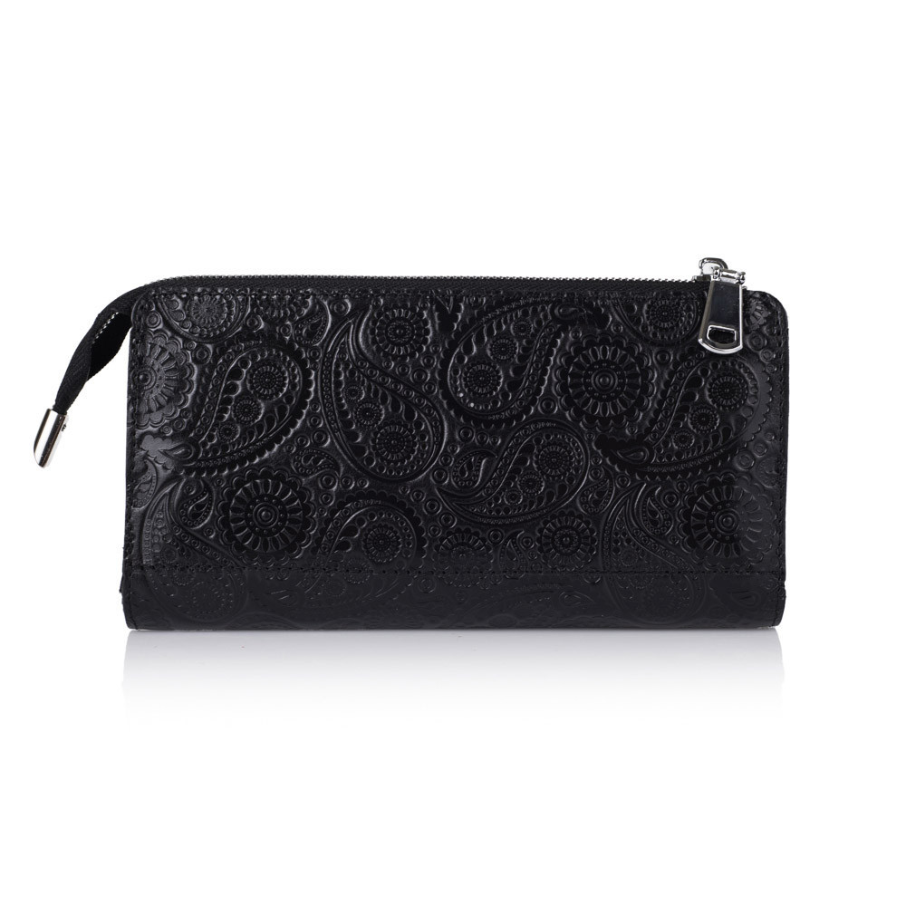 Гаманець на блискавці жіночий місткий з тисненням "Buta Art" з натуральної шкіри, фото 1