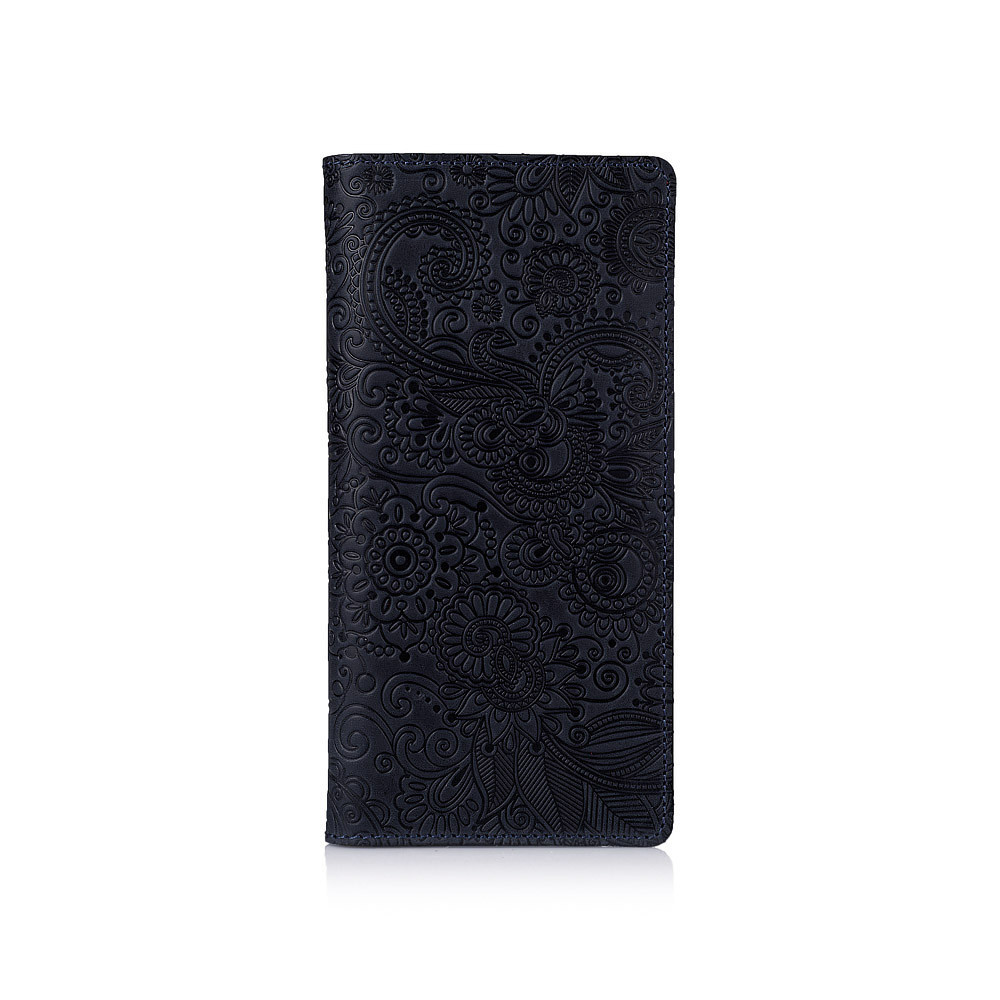 Гаманець універсальний з натуральної шкіри з художнім тисненням "Мистецтво мехенді", фото 1
