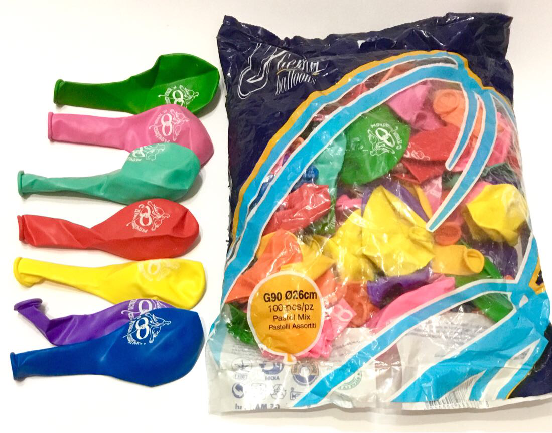 Кулі надувні "З днем весілля", різнобарвні, Gemar Ballons, G90, пастель, 100 шт.
