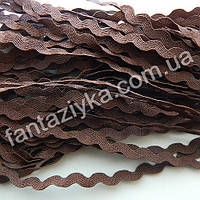 Тесьма декоративная Зиг-Заг, Вьюнок 5мм, коричневая