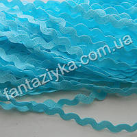 Тесьма декоративная Зиг-Заг, Вьюнок 5мм, голубая