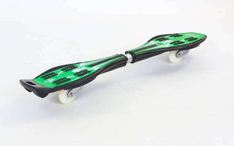 Рипстик waveboard (двоколісний скейт) 34 дюйми зі світними колесами зелений