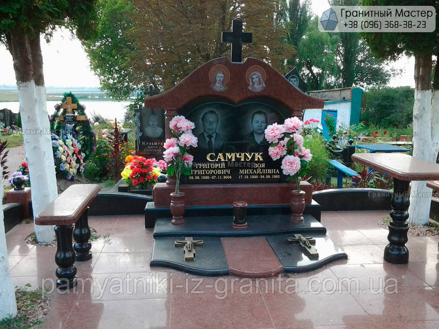 Меморіальний гранітний пам'ятник на двох № 74
