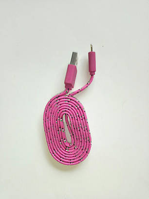 Кабель Apple to USB Cable IPhone 5/5s iPad або iPod нейлонова нитка рожевий, фото 2