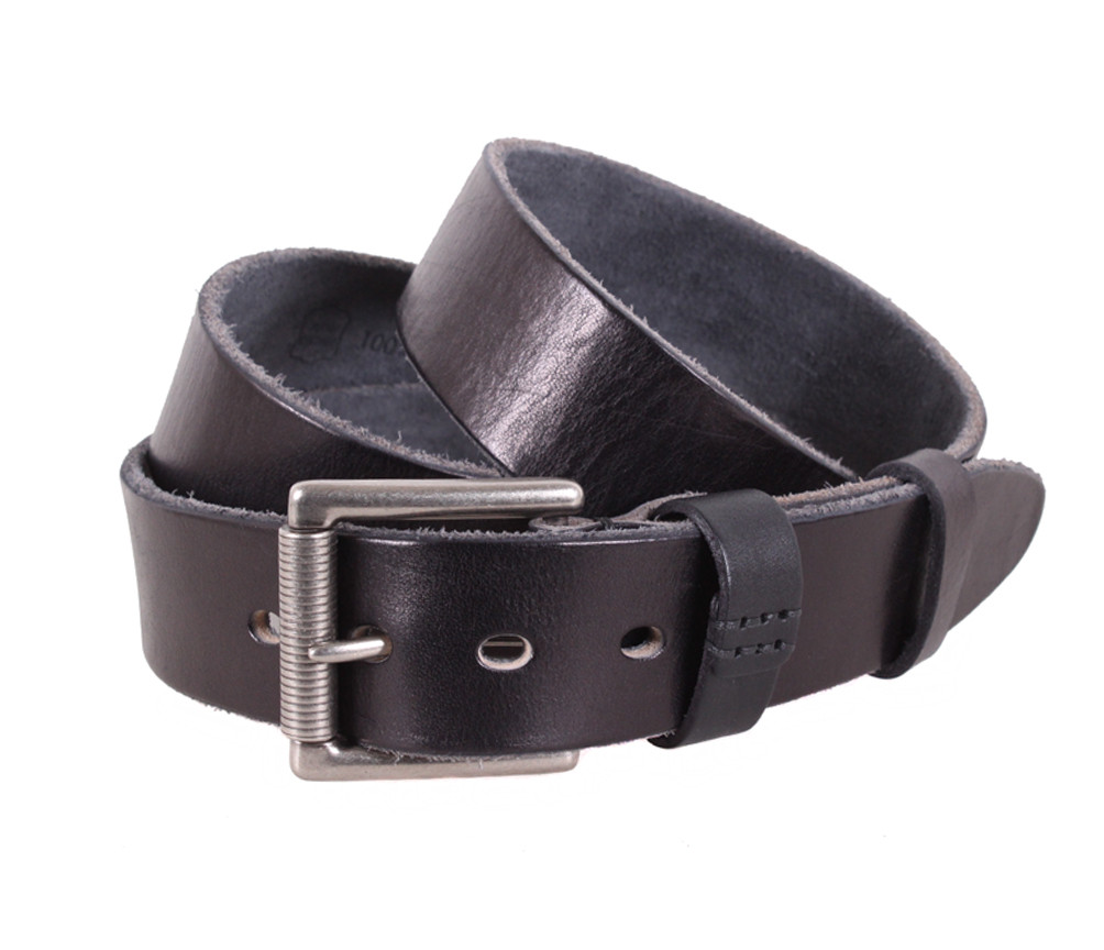 Чоловічий ремінь з натуральної шкіри під джинси BUFF000-12 чорний, фото 1