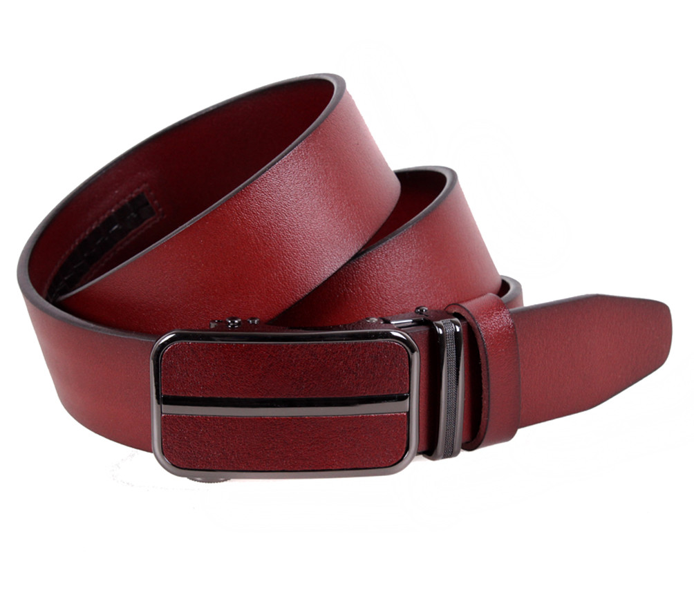 Чоловічий ремінь з натуральної шкіри під штани MGA101-3 червоний, фото 1