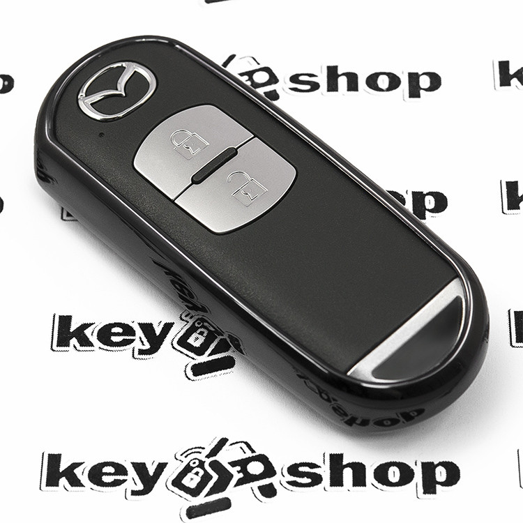 Чехол (черный, полиуретановый) для смарт ключа Mazda (Мазда), кнопки без защиты - фото 3 - id-p691899348