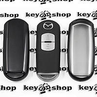 Чехол (черный, полиуретановый) для смарт ключа Mazda (Мазда), кнопки без защиты