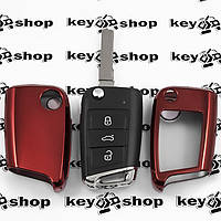 Чехол (красный, полиуретановый) для выкидного ключа Seat (Сиат), кнопки без защиты