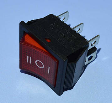 Вимикач 220В IRS-203-1С червоний 2-групи ON-OFF-ON, PRK0046