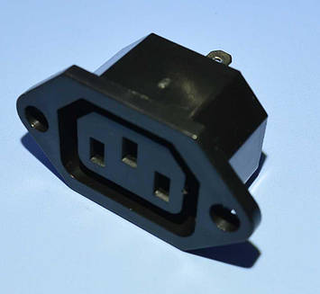 Гніздо живлення АС (мережеве) 3pin, монтажне 1-0705