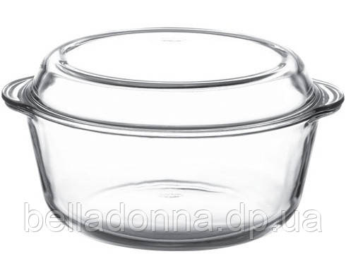 Каструля з кришкою скляна 3 л (Ø 23 см) жароміцне скло Borcam 59013