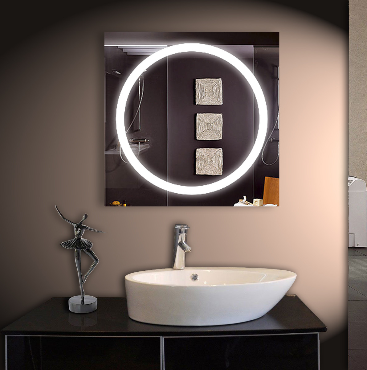 Дзеркало для ванної LED ver-3030 700х700, дзеркало з підсвіткою