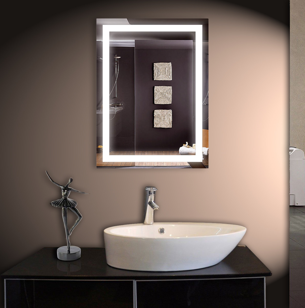 Дзеркало LED зі світлодіодним підсвічуванням ver-301 500х800 мм, дзеркало з підсвіткою