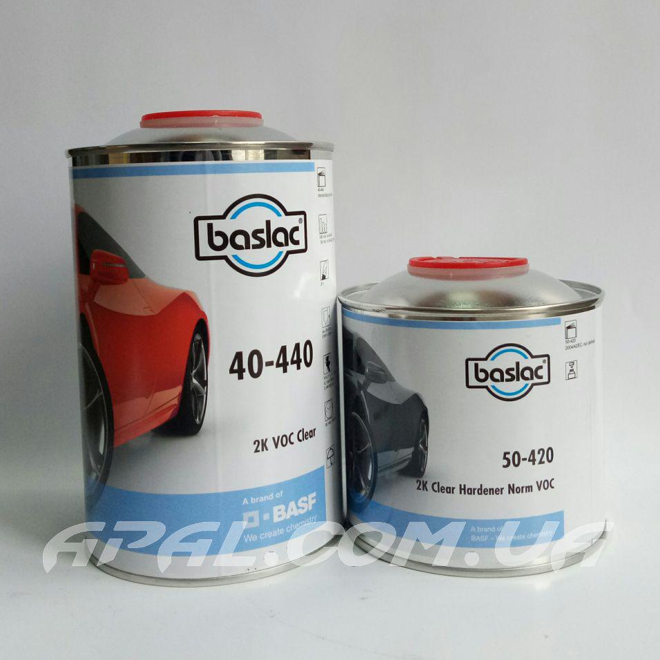 Baslac 40-440 2K VOC Clearcoat Лак (1л) + затв. 50-420 2K Hardener Normal VOC (0,5 л)