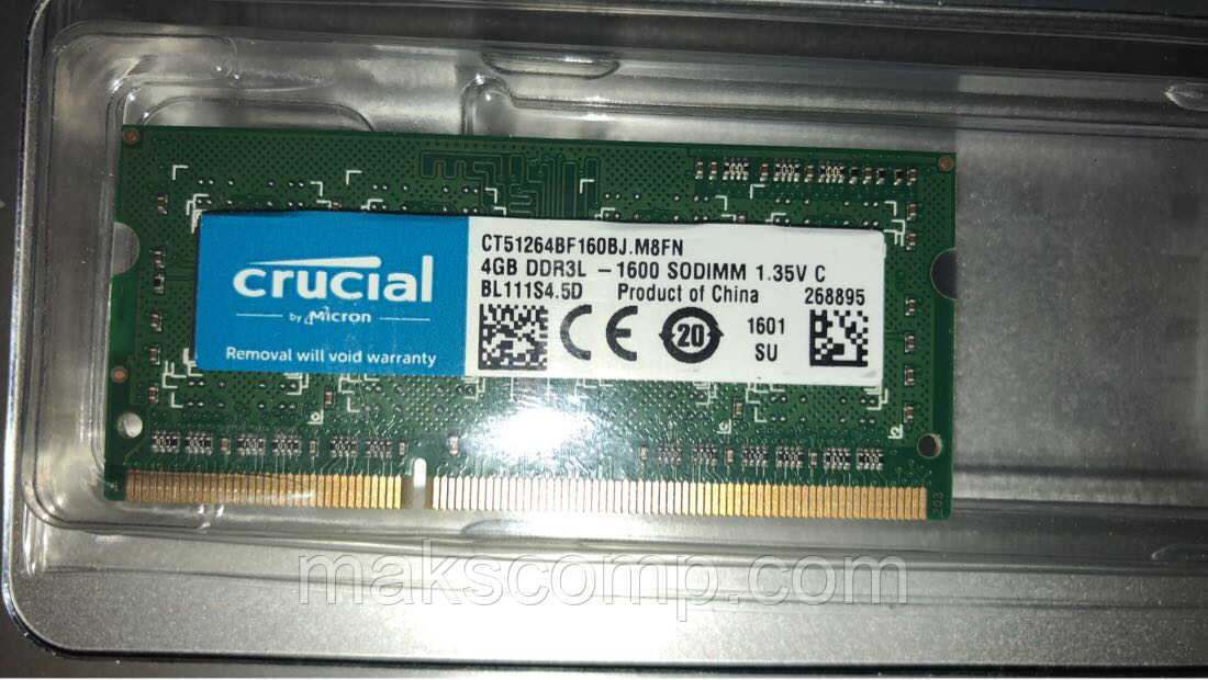 Crucial 4Gb So-DIMM PC3L-12800S DDR3-1600(CT51264BF160BJ-M8FN)