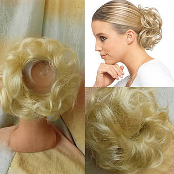 Гумка шиньон з канекалона блонд  990-613