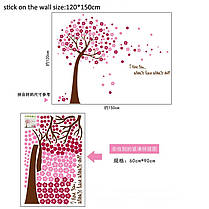 Наклейка на стіну, вінілові наклейки "квітуче дерево" Висота дерева 1м20см*150см (лист 60*90см), фото 2