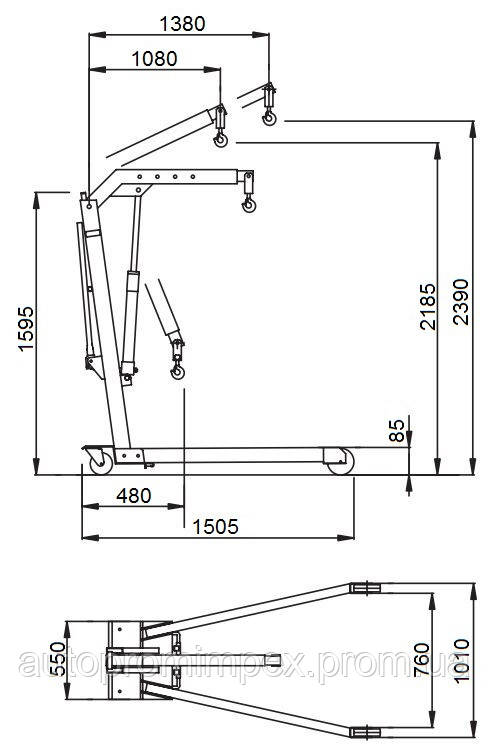 технические параметры гаражного крана WERTHER W108SE/LPG, OMA 587G