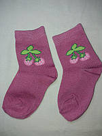 Детские носки для девочки с земляникой - стелька (12-14см), 80% коттон, 20% полиэстер
