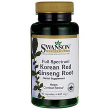 Корейський червоний корінь женьшеню, Swanson Full Spectrum Korean Red Ginseng Root 400 мг 90 капсул