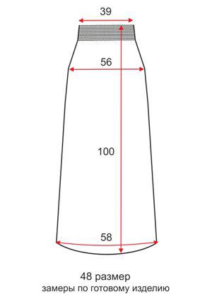 Довга спідниця на гумці Вінтаж - 48 розмір - креслення