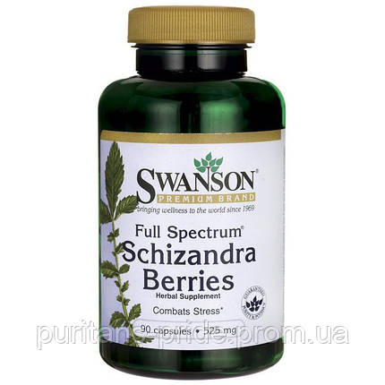 Китайський лимонник, Шизандра Swanson Full Spectrum Schizandra Berries 525MG 90 CAPS, фото 2